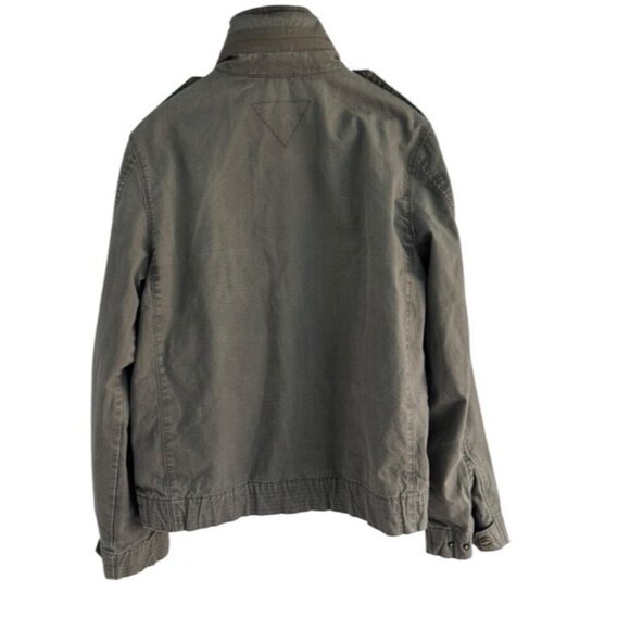 Vintage Levi’s Men's Sz M Olive Green Military Jacket Full Zip Front Zip Hood - Picture 3 of 16